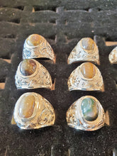 Load image into Gallery viewer, hand made empowered rings from hand selected gobi agate extreemly rare
