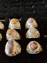 Load image into Gallery viewer, hand made empowered rings from hand selected gobi agate extreemly rare
